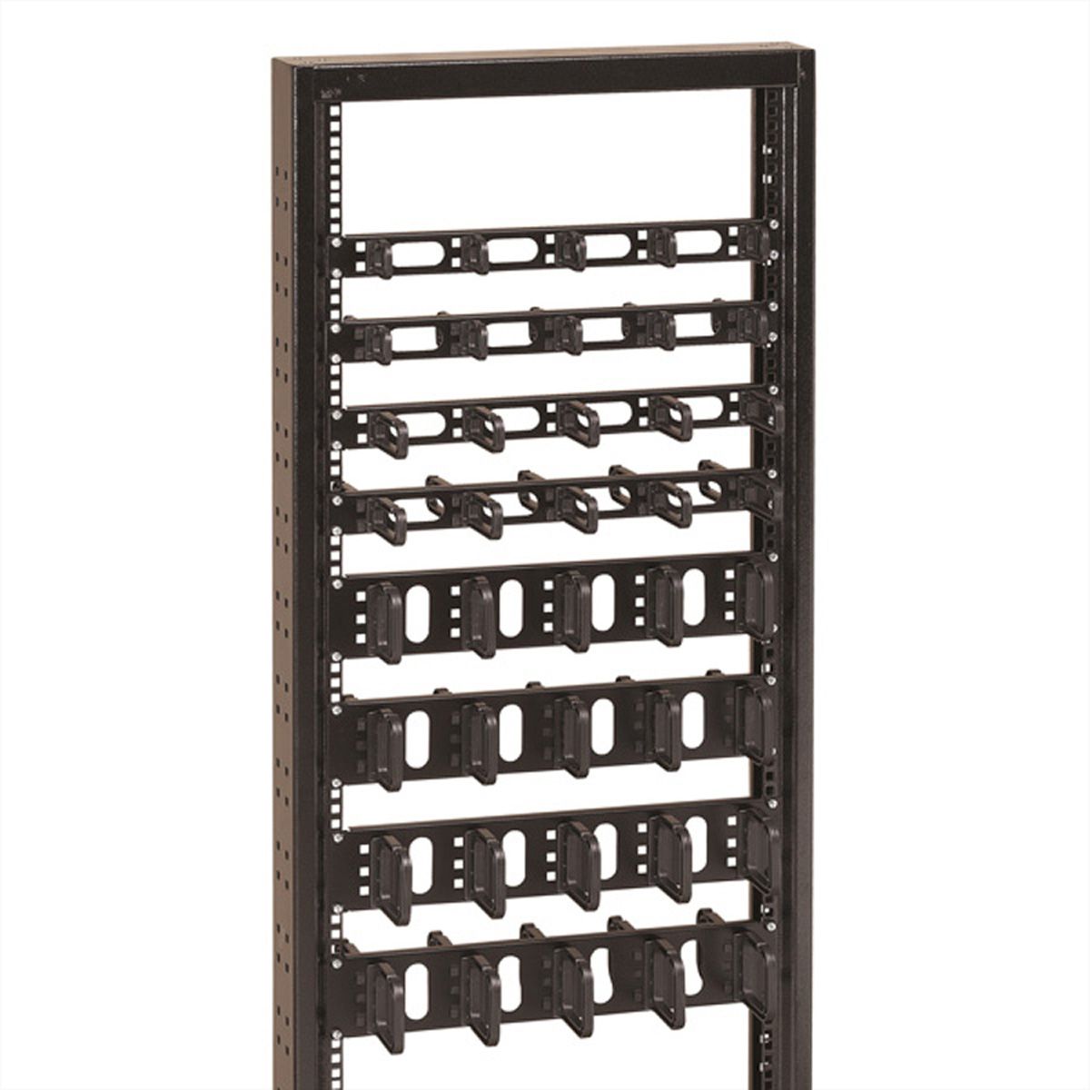 CONTEG 19"-Kabelführung 2 HE mit 5 Kabelösen 80 x 80 mm