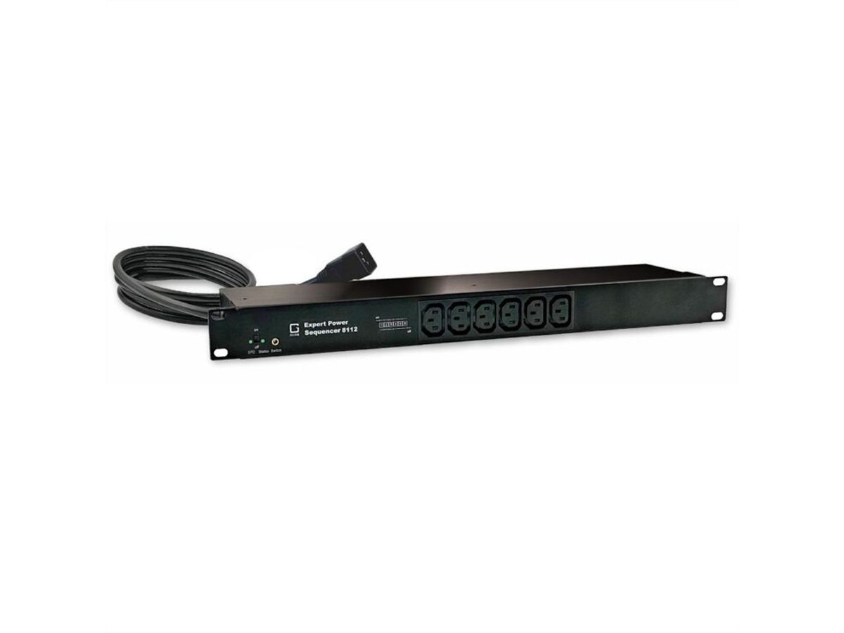 GUDE 8112-2 Expert Bypass Sequencer 6x C13 avec protection contre les surtensions et filtre réseau