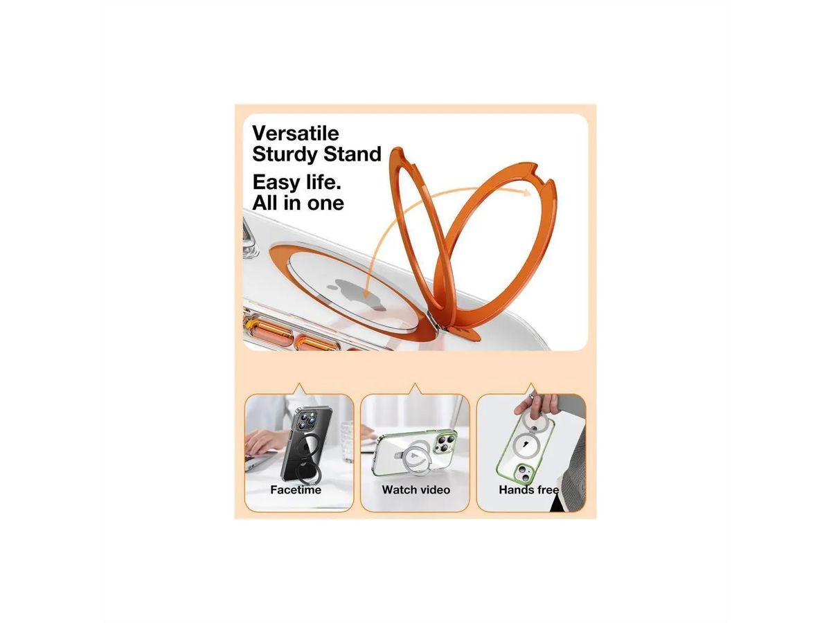 Torras UPRO Ostand Hue Case, iPhone 15 Pro Max, MagSafe, transparent