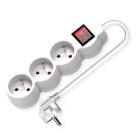 VALUE Prise multiple, 3 ports UTE avec interrupteur, blanc, 3 m