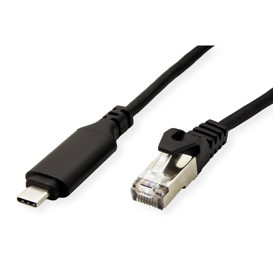 ROLINE Câble convertisseur USB-C - Gigabit Ethernet, noir, 1 m
