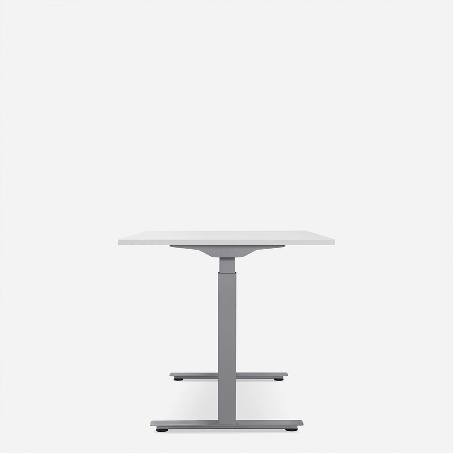 WRK21 Bureau Smart 180 x 80 cm, Hauteur réglable, Blanc uni / Gris