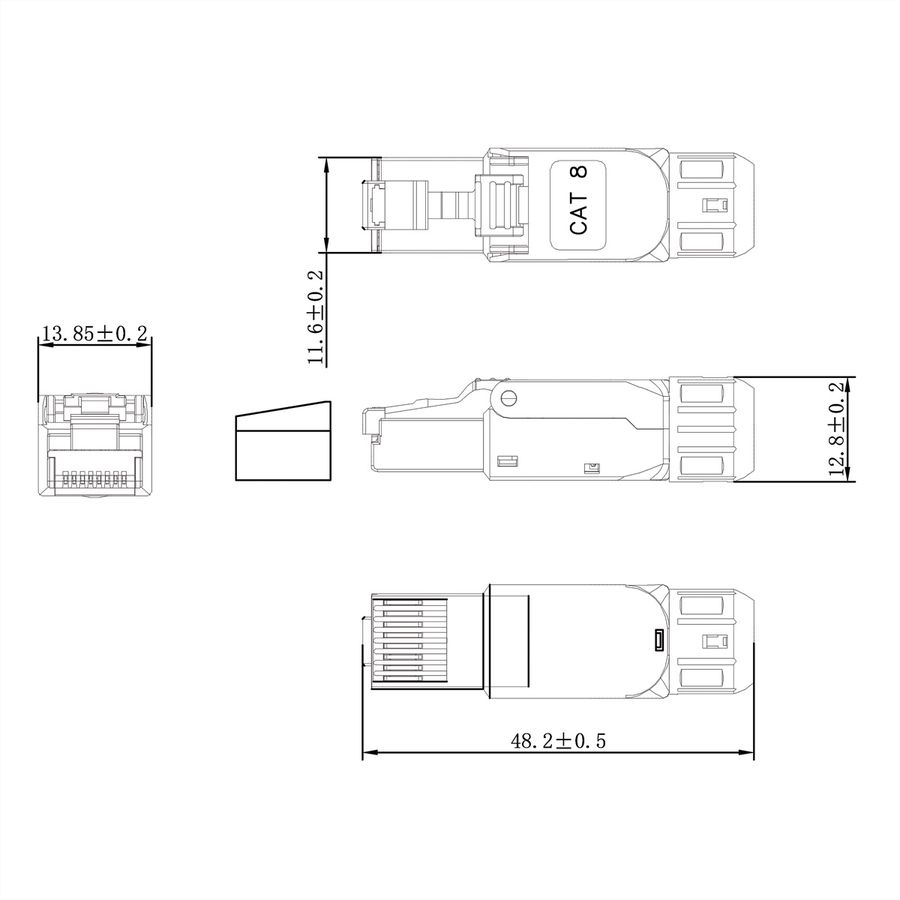VALUE Connecteur RJ45 à assembler Cat.8 (Classe I)