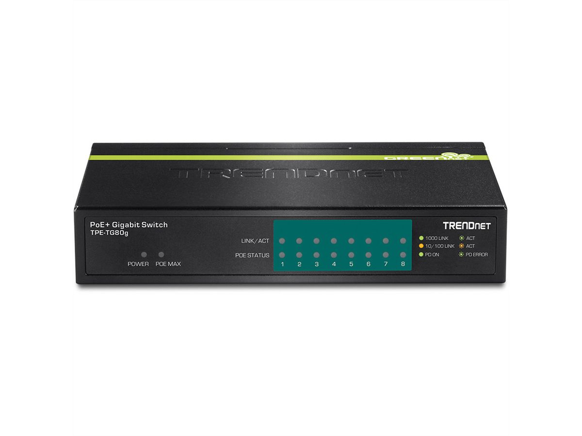 TRENDnet TPE-TG80g 8-Port PoE Switch GREENnet Gigabit