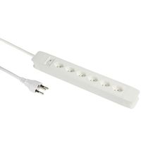 Schönenberger Prise multiple Principio, 6x T13, 2.0m, interrupteur, blanc