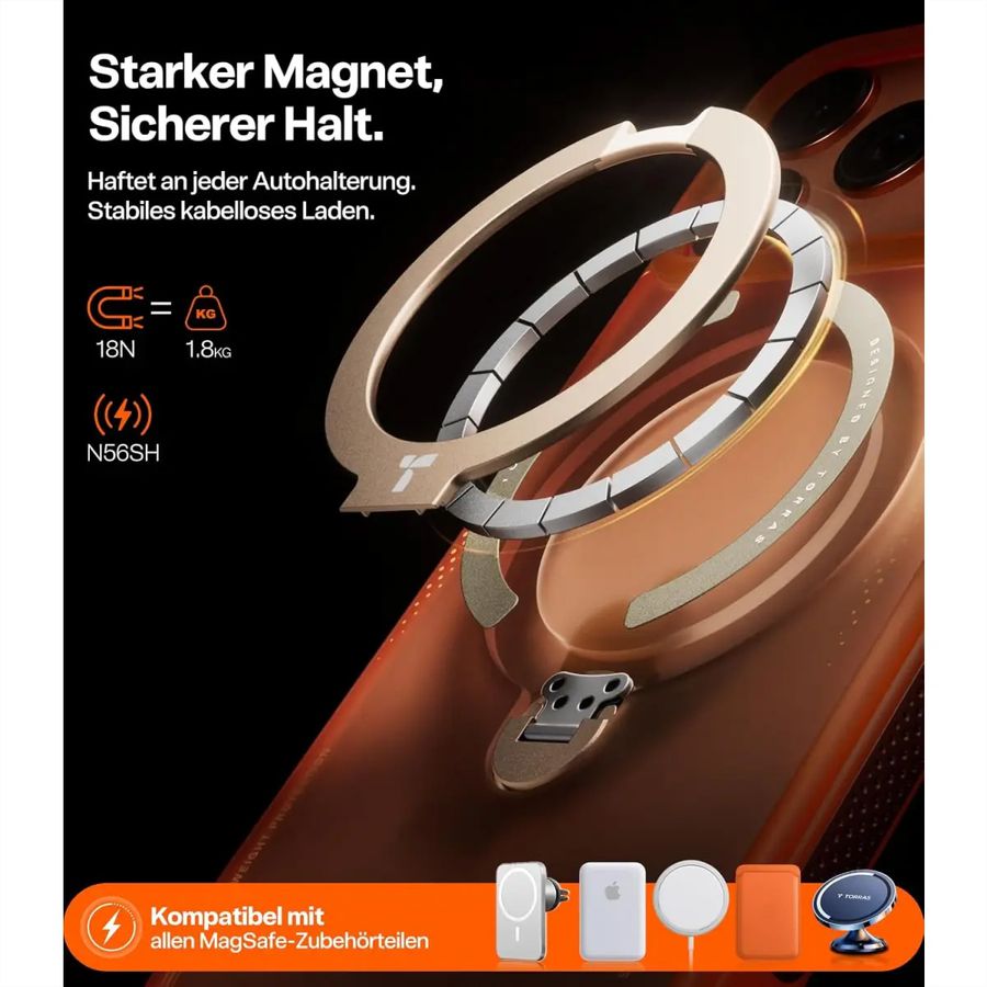 Torras Ostand Q3 Air Case, iPhone 17 Pro Max, MagSafe, orange