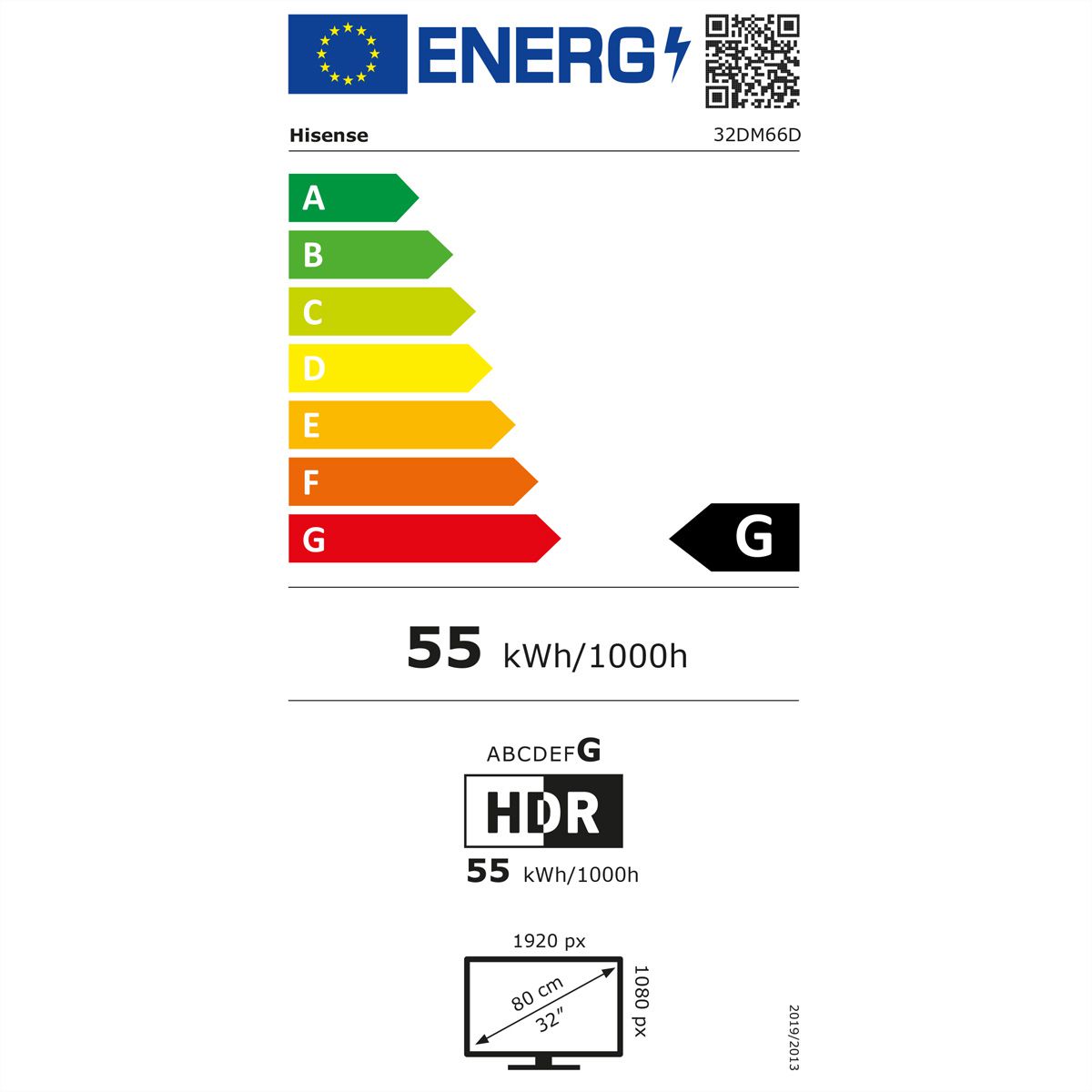 Hisense Signage Display 32DM66D, 32", 24/7, FHD, 500cd/m², 25% Haze