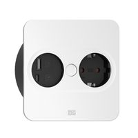 BACHMANN TWIST 2 1xCEE7/3 1xUSB A/C 22W 2,0m AEH RAL9010 30GE rectangulaire, contact de protection GST18 mâle