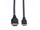 ROLINE Câble HDMI High Speed avec Ethernet, HDMI M - Mini HDMI M, 0,8 m