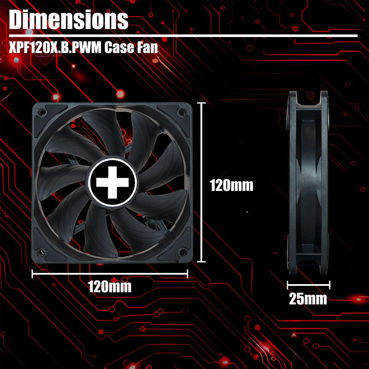 Xilence XPF120X.B.PWM 120mm PWM FDB Ventilateur de boîtier, 4PIN