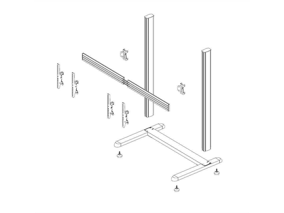 Hagor système de support mobile CPS Floorstand 2x 55-65, noir