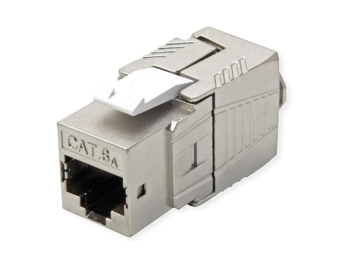 ROLINE Cat.6A (Class EA) Keystone, RJ-45, geschirmt, werkzeuglos, GHMT, silberfarben