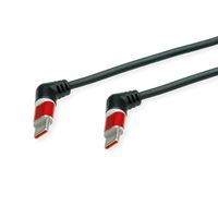 ROLINE Câble USB 2.0, C-C, M/M, rotation à 360°, rouge/noir, 2 m