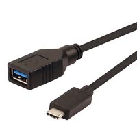 ROLINE Câble USB 3.2 Gen 1, type C - A, M/F, OTG, noir, 0,15 m