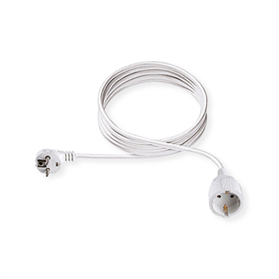 BACHMANN AC230V Câble prolongateur, prises type 2P+T allemand, blanc, 10 m