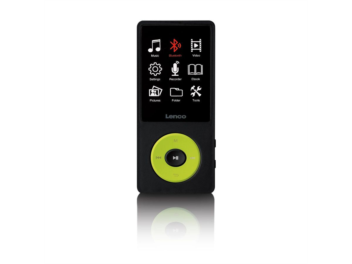 Lenco MP3/MP4-Spieler mit Bluetooth, 8 GB internem Speicher, grün
