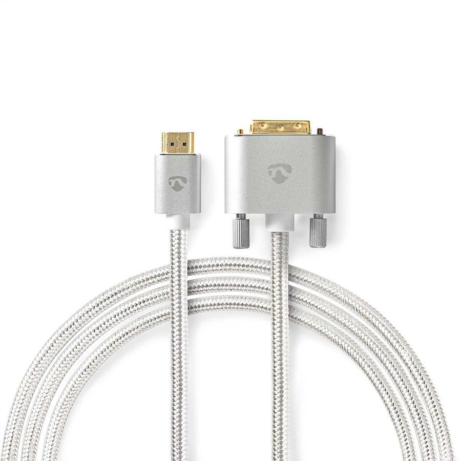 Nedis DVI vers HDMI, ST/ST, argent, 2 m