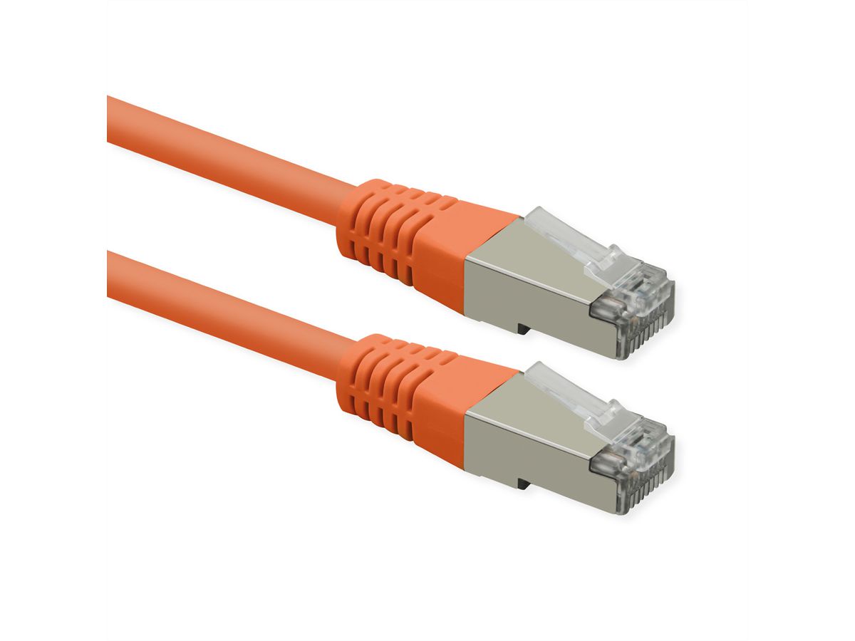 ROLINE Cordon Cat.6 (Classe E), PoE, S/FTP (PiMF) , orange, 0,3 m