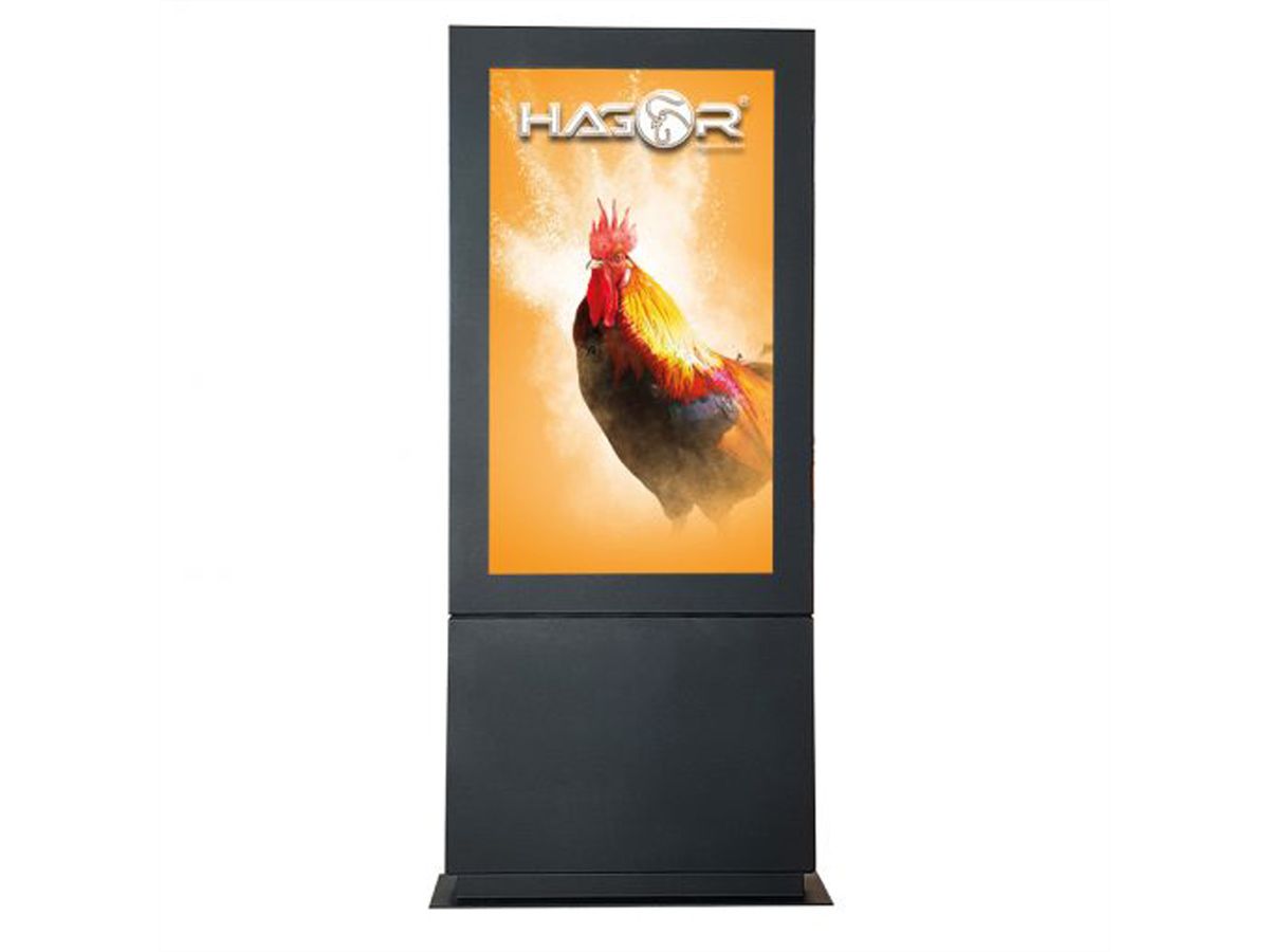 Hagor ScreenOut Eco Kiosk L - inkl. Heizung & HQ Lüftung, Outdoorstele inkl. Heizung und HQ-Lüftung, RAL 7016 Anthrazitgrau
