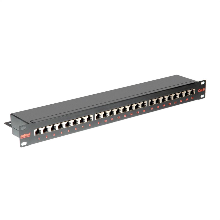 ROLINE Cat.6 (Class E) 19-Zoll-Patchpanel, 24P, geschirmt, schwarz