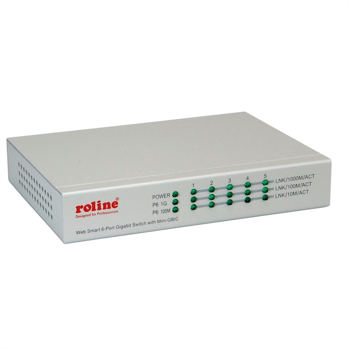 ROLINE Gigabit Ethernet Switch 6 Ports (5x 10/100/1000 + 1x SFP), WebSmart