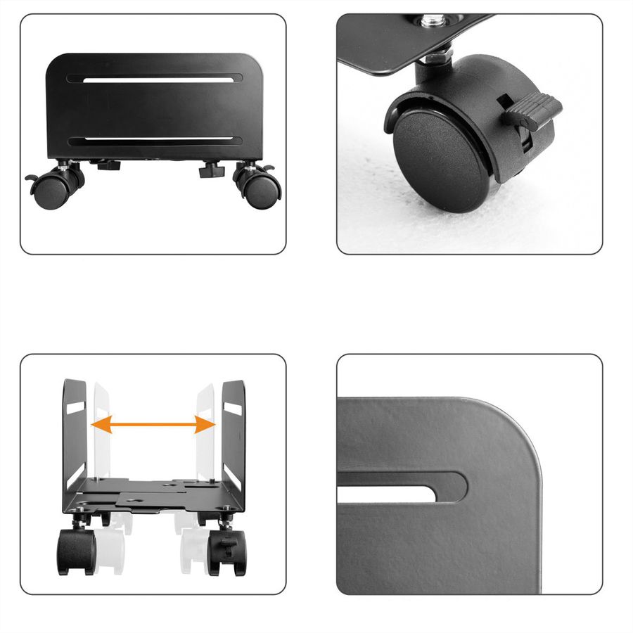 VALUE PC-Ständer, rollbar, bis 10 kg, schwarz
