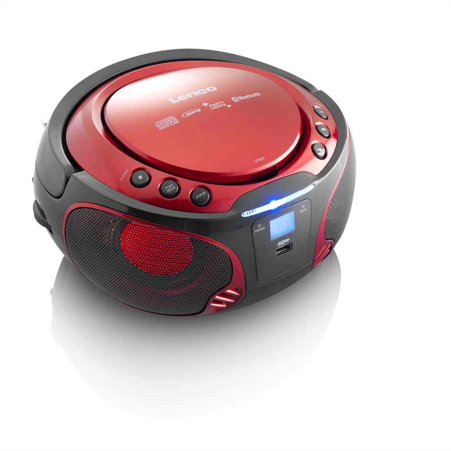 Lenco CD-Player SCD-550, Rot, Lichteffekt