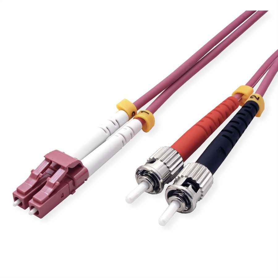 VALUE Câble FO 50/125µm, LC/ST, OM4, LSOH, violet, 0,5 m