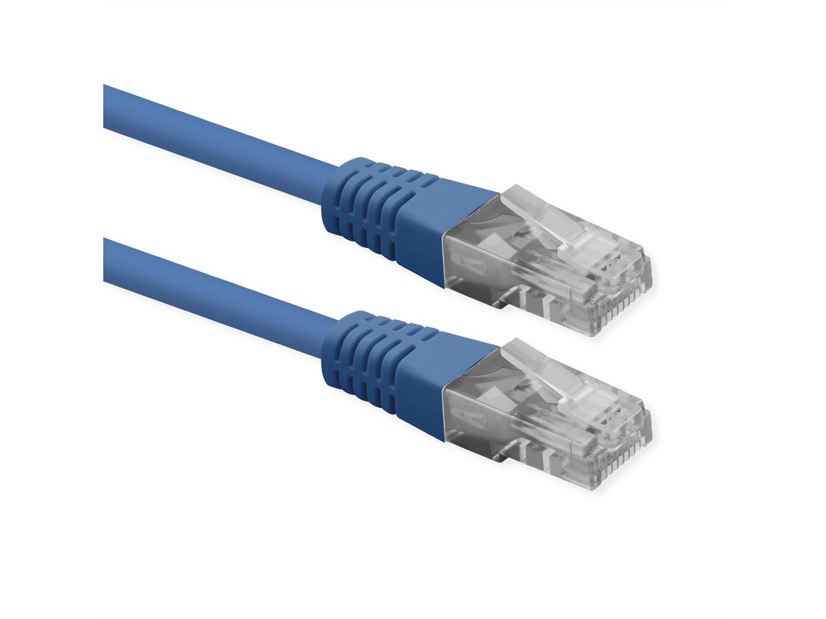 ROLINE Cordon Cat.6 (Classe E), UTP, PoE, bleu, 0,5 m
