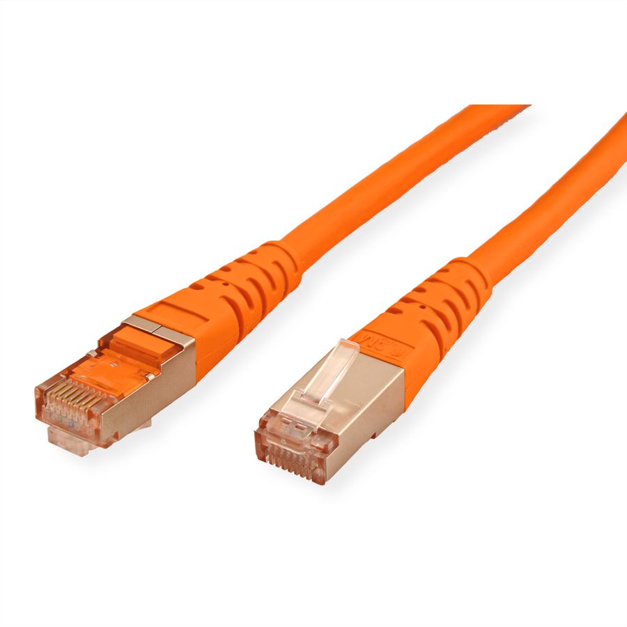 Cordon ROLINE Cat.6 (Classe E) S/FTP (PiMF), orange, 1 m