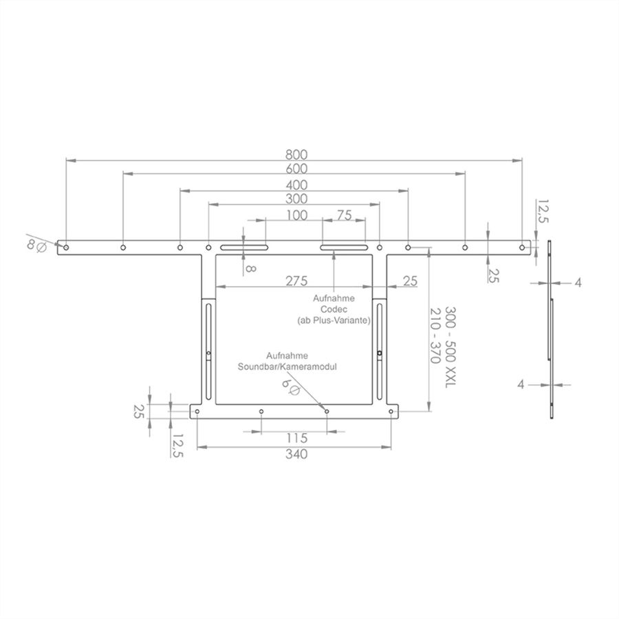 Hagor  Cisco Room-Kit Adapter 55 – 75“, schwarz