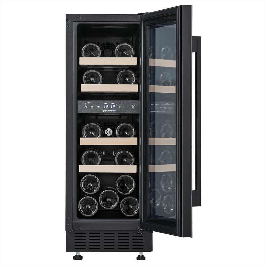 Climadiff Weinkühlschrank CBU18DZBM, Freistehend, 1 Zone, 18 Flaschen