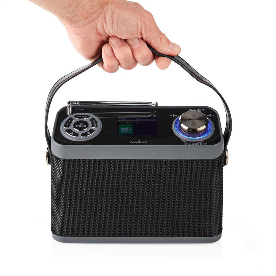 Nedis DAB+ Radio Tischradio, schwarz, Bluetooth, Akku