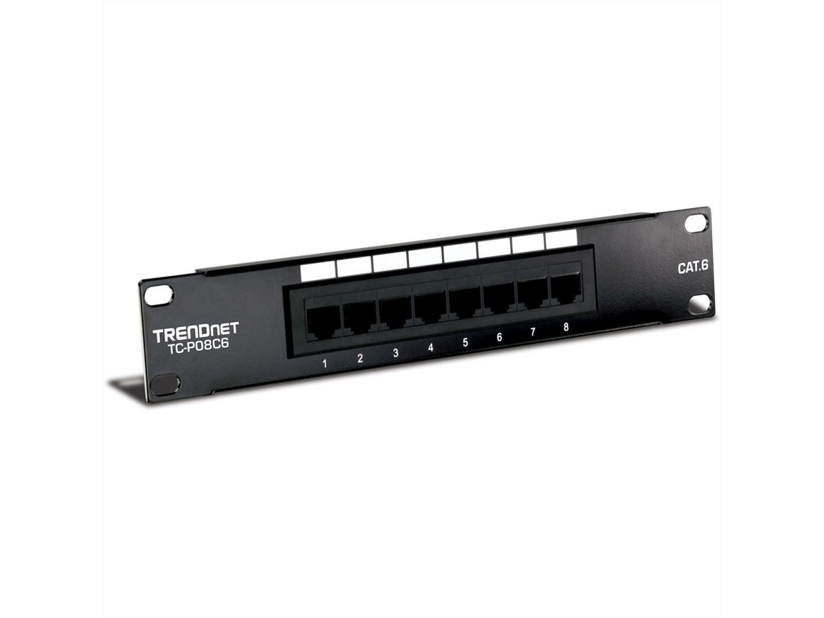 TRENDnet TC-P08C6 Panneau de brass. 10" 8 ports Cat. 6 non-blindé