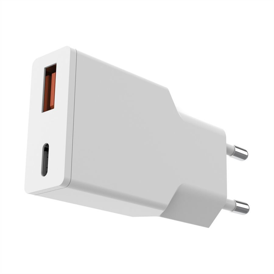 VALUE USB Charger mit Euro-Stecker, 2 Ports Typ A+C, 20W