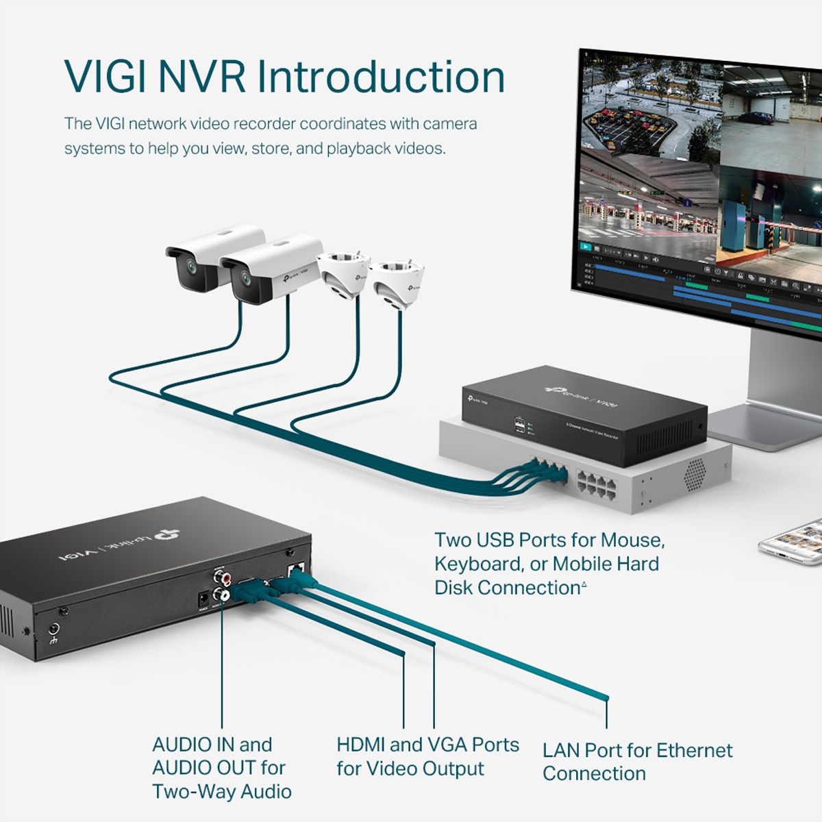 TP-Link NVR1008H NVR Netzwerk-Videorekorder 8-CH