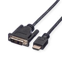 ROLINE Câble de raccordement pour écran DVI (18+1) M /HDMI M, noir, 1 m
