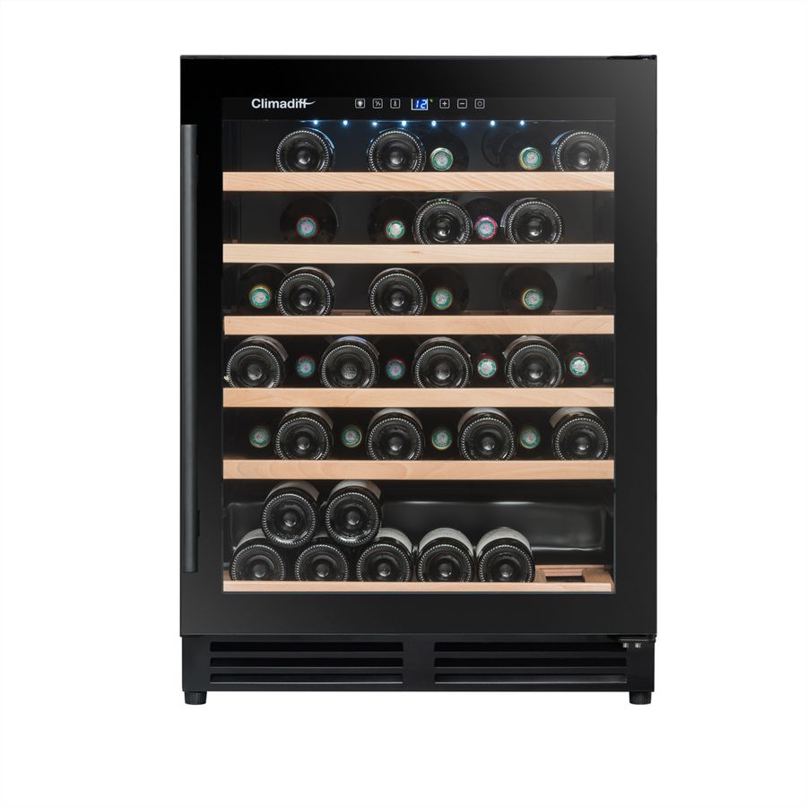 Climadiff Armoire à vin CBU51S2B, encastrable, 1 zone, 51 bouteilles