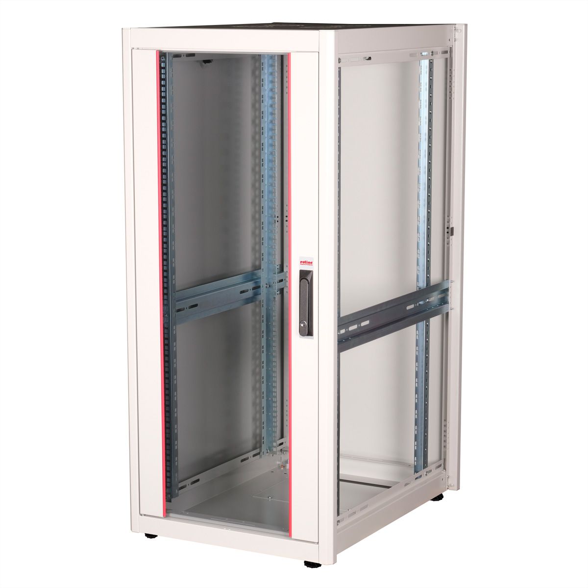 ROLINE 19-Zoll Netzwerkschrank Basic 26 HE, 600x800 BxT Glastür grau