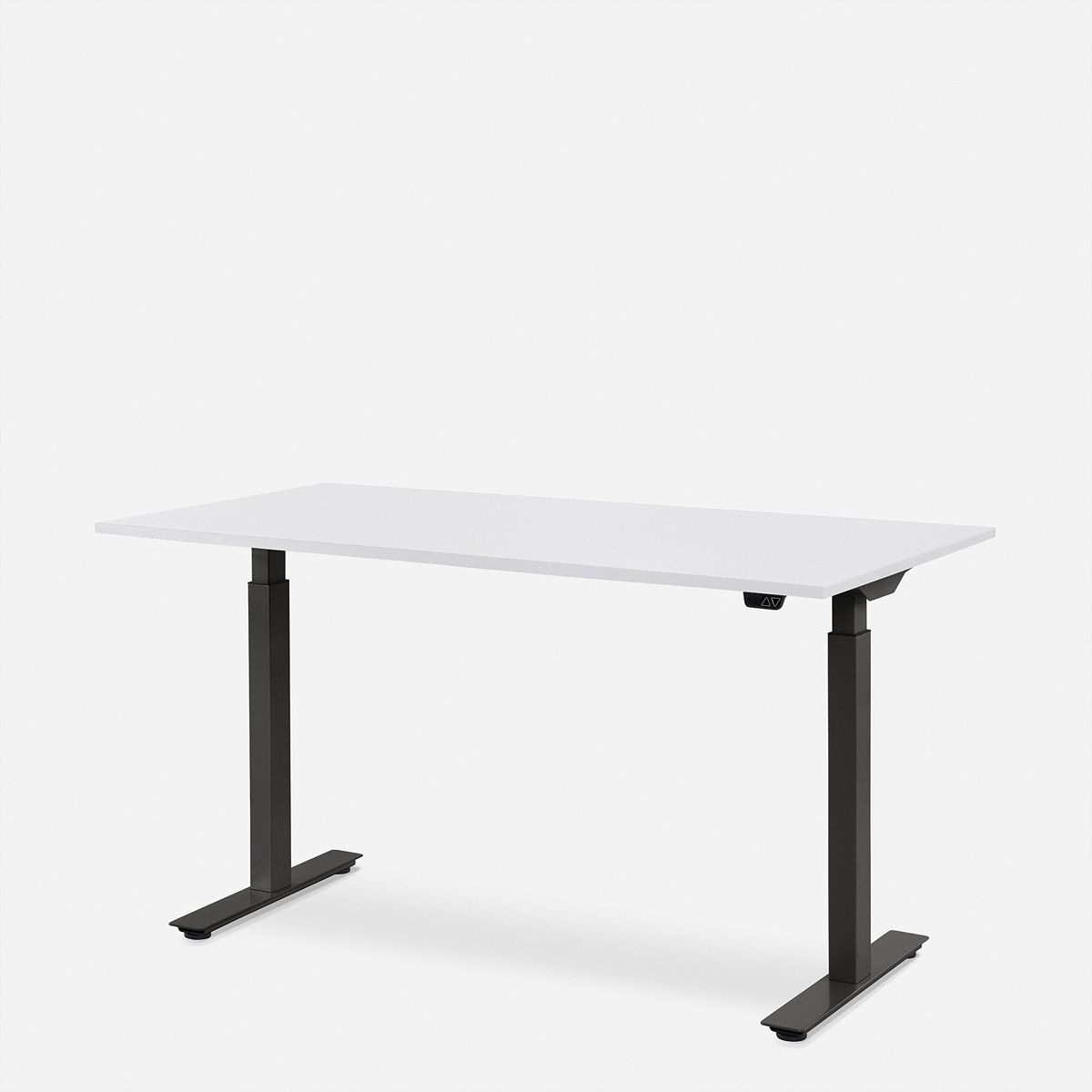 WRK21 Bureau Smart 160 x 80 cm, Hauteur réglable, Blanc uni / Noir