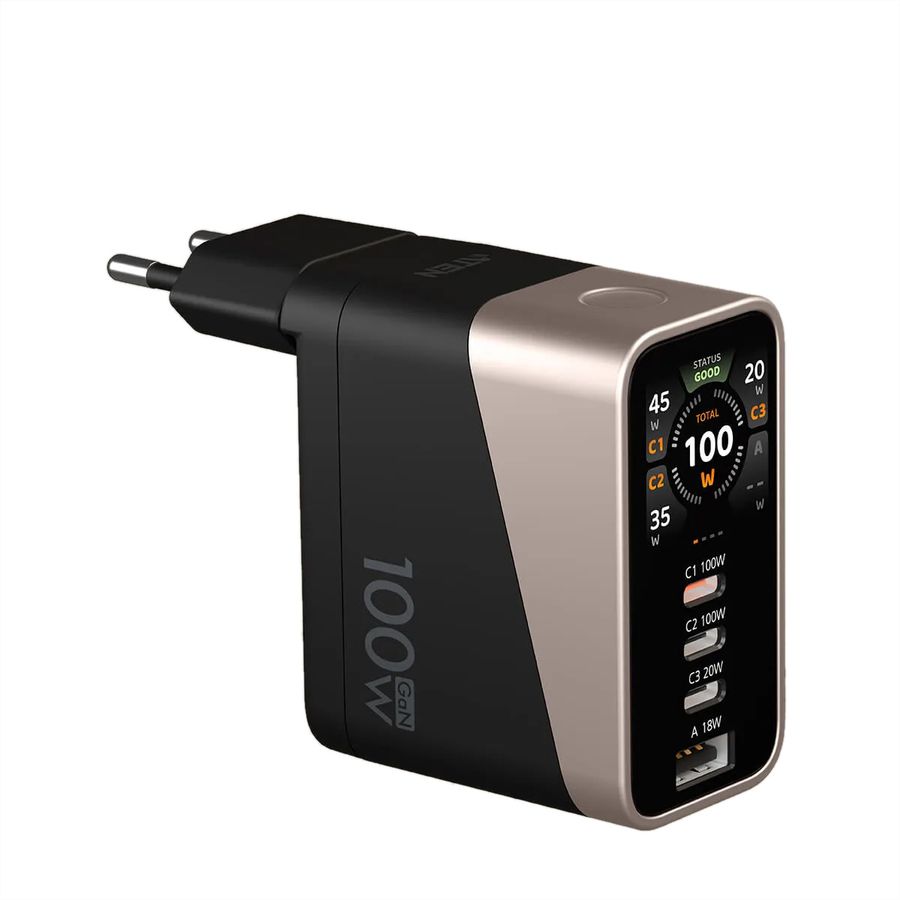 ATEN UP5100 Chargeur intelligent à 4 ports de 100 W avec écran