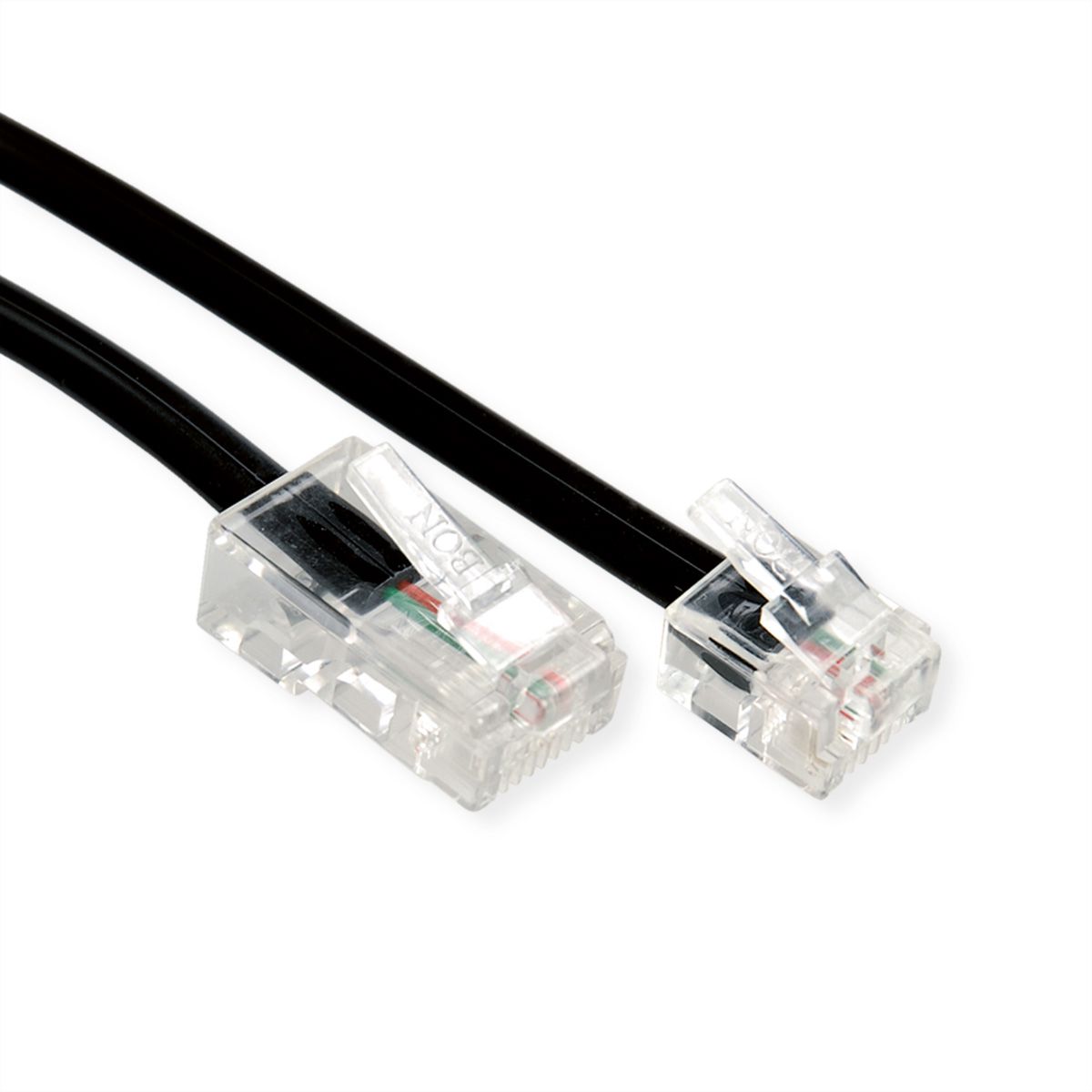 Câble télephone RJ11 (6P2C) - RJ45 (8P2C), noir, 3 m
