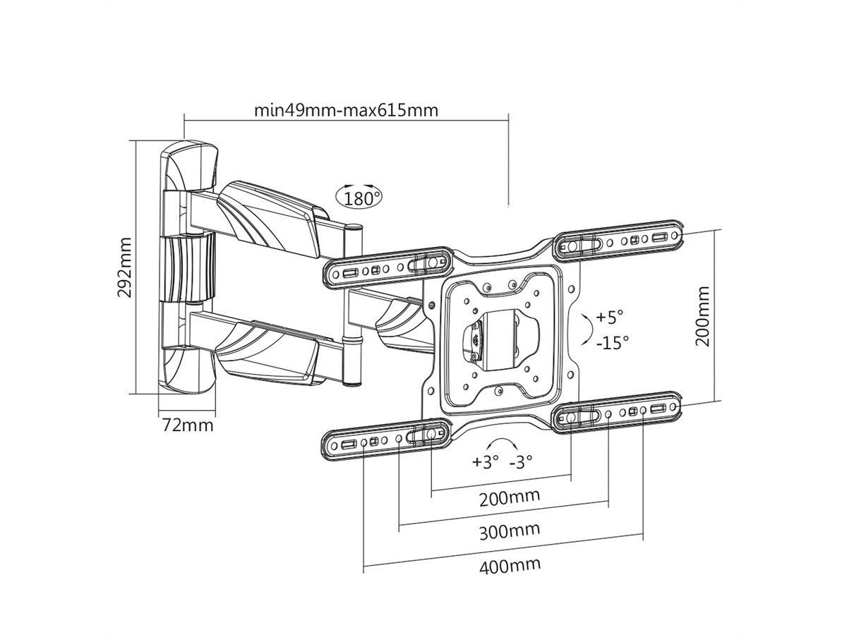 VALUE LCD-/TV-Wandhalterung, 4 Gelenke, bis 35 kg