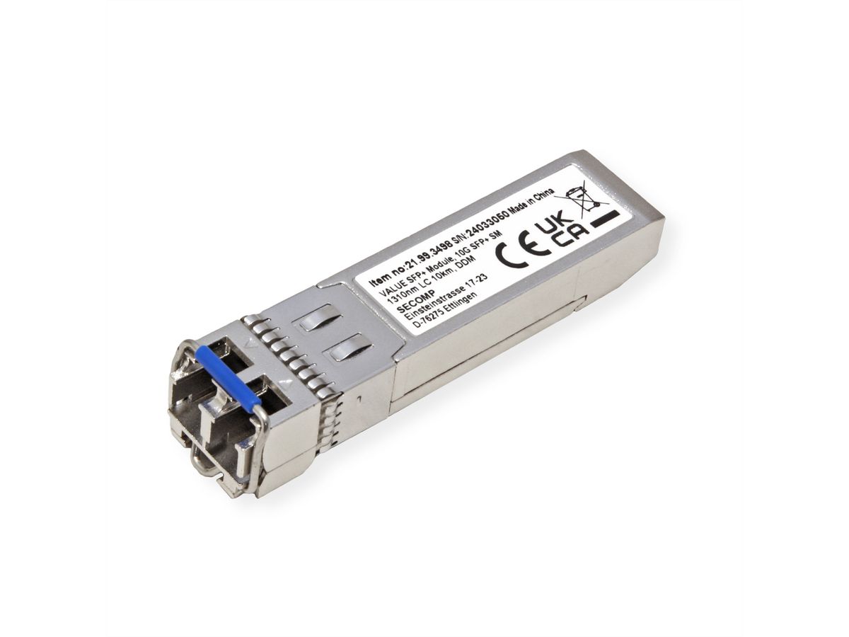 VALUE Module SFP+ (MiniGBIC) LR/LC, 10GbE, Single Mode 1310nm, max. 10km