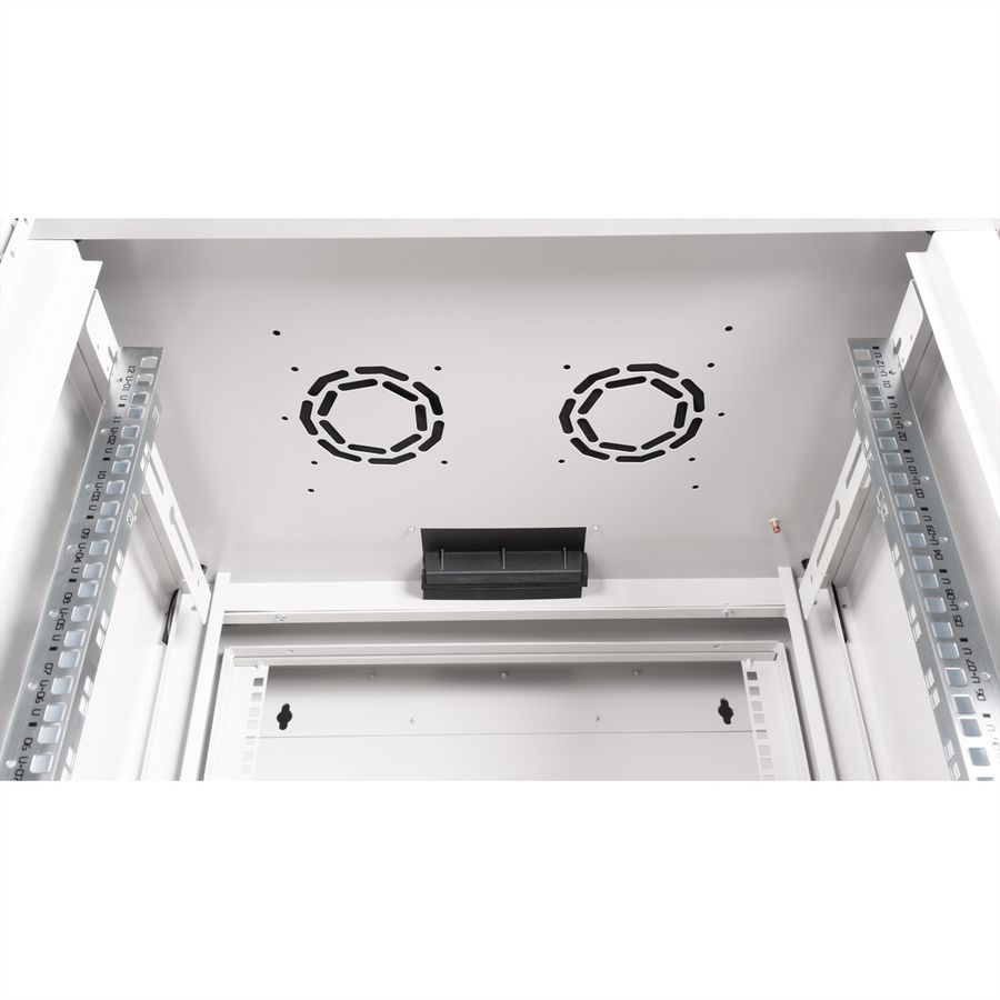 ROLINE 19-Zoll Wandgehäuse Pro 12 HE, 600x600 BxT zweiteilig schwenkbar grau