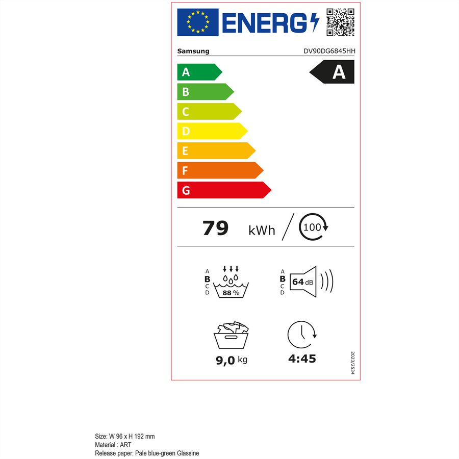 Samsung Wäschetrockner DV6000, 9kg, A, AI Dry+, weiss