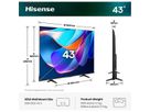Hisense TV 43A6S 43", 4K, 60Hz, 200 Nits