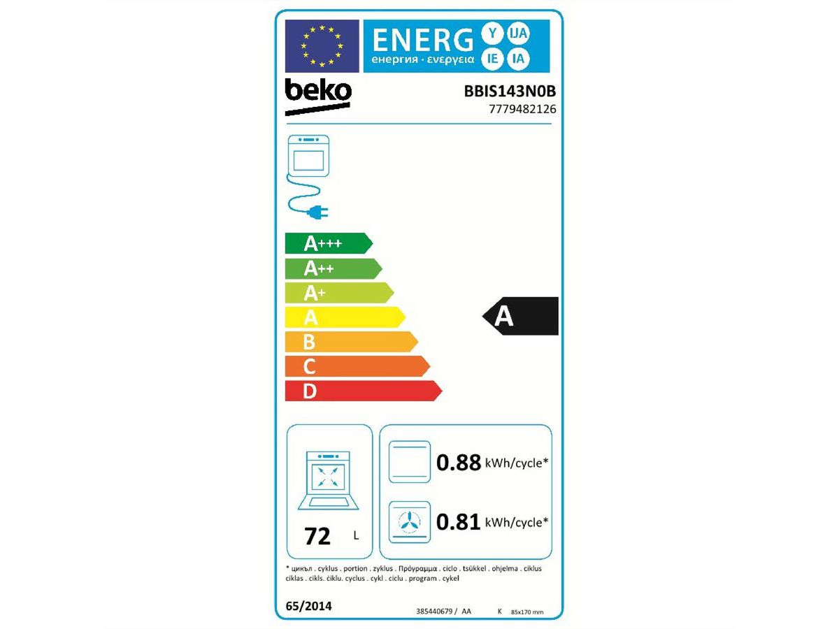 Beko Four & Cuisinière Set ,  BBIS143N0B_HIC 64401