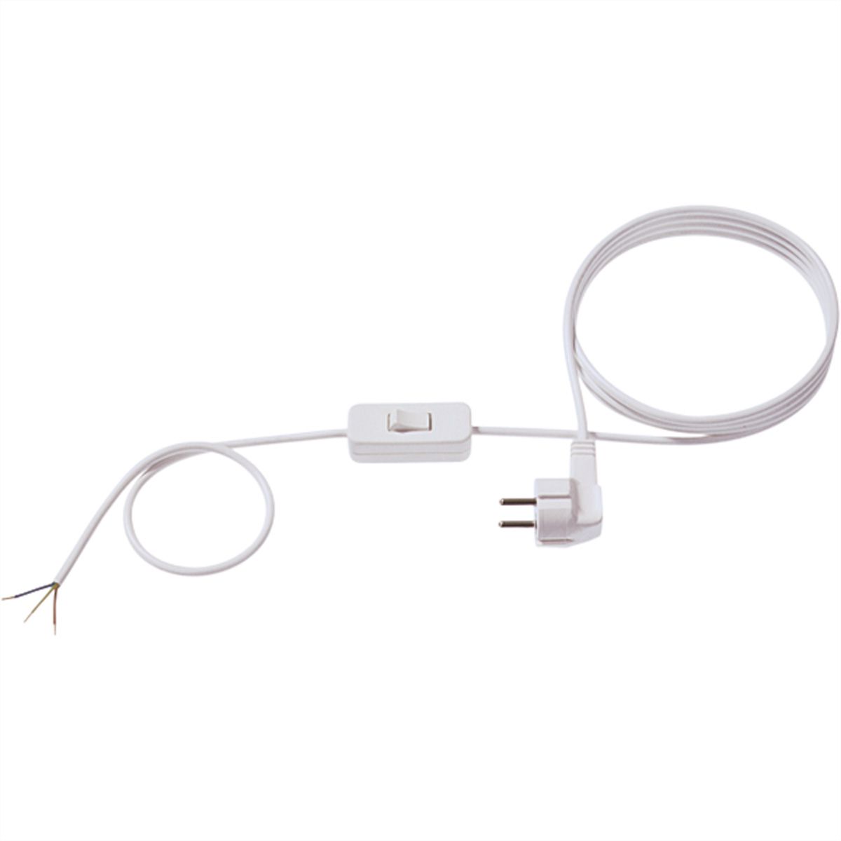 BACHMANN Câble avec interrupteur 2m, H03VV-F 3G0,75 blanc non emballé