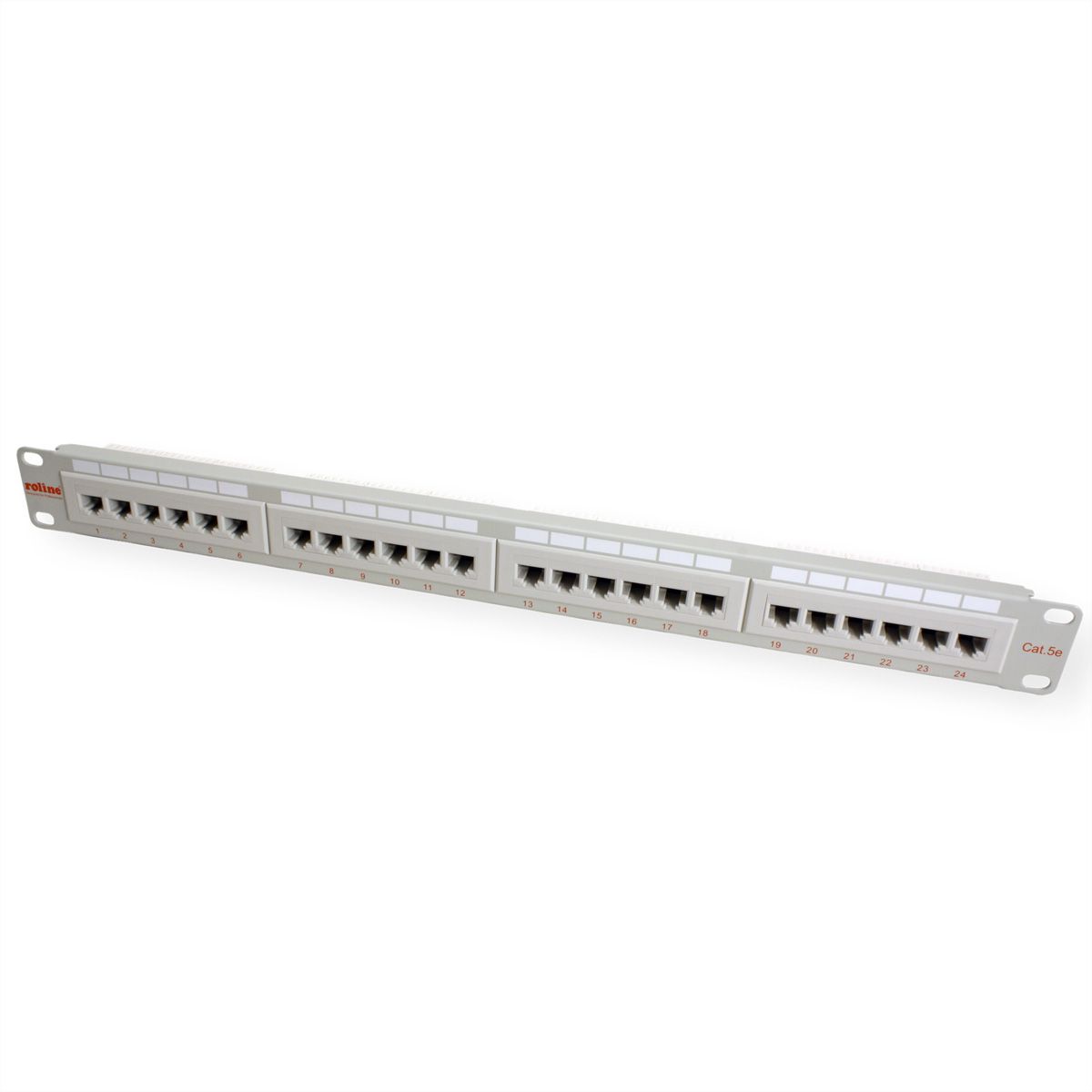 ROLINE Cat.5e (Class D) 19-Zoll-Patchpanel, 24 Ports, UTP, grau